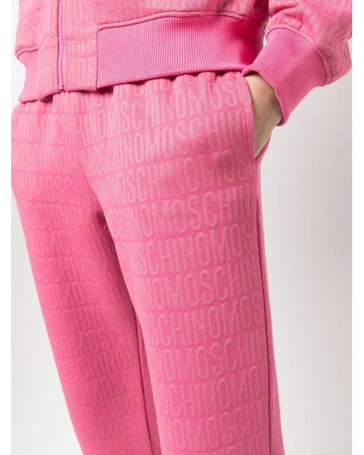 Moschino Pink Logo-Print Track Pants
