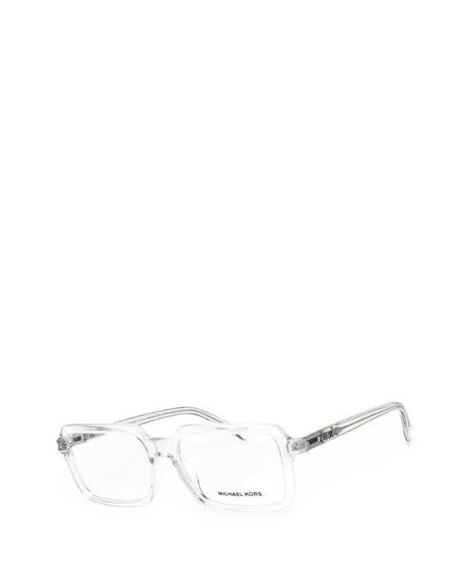 Michael Kors White Rectangular-Frame Glasses