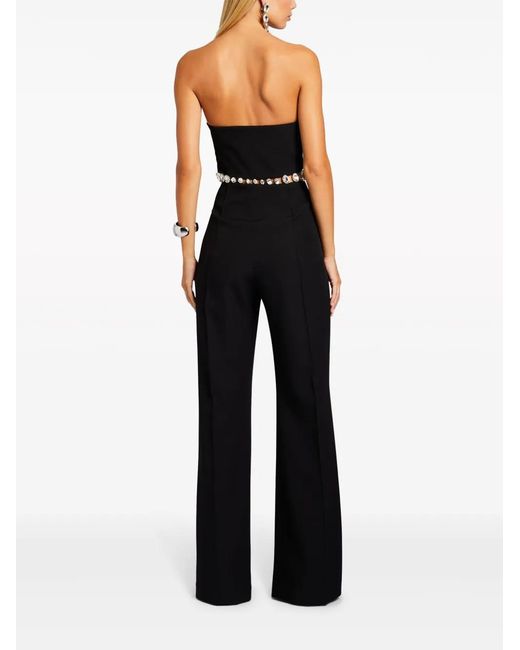 retroféte Black Glenda Crystal-Embellished Bandeau Jumpsuit