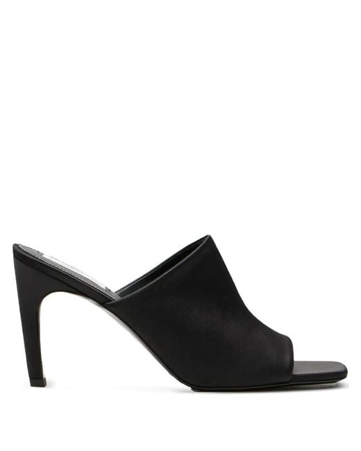 Totême  Black Mules Mit Eckiger Kappe 85Mm