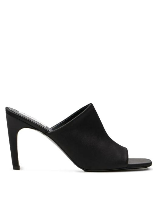 Totême  Black 85Mm Satin Square-Toe Mules
