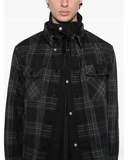 メンズ Sacai チェック ジャケット Black