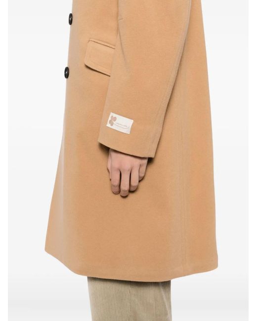 Massimo Alba Natural Double-Breasted Wool Coat for men