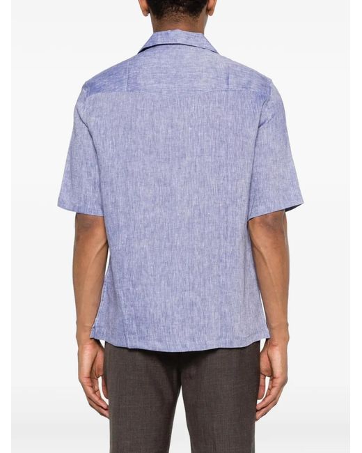 Brunello Cucinelli Purple Camp-Collar Shirt for men