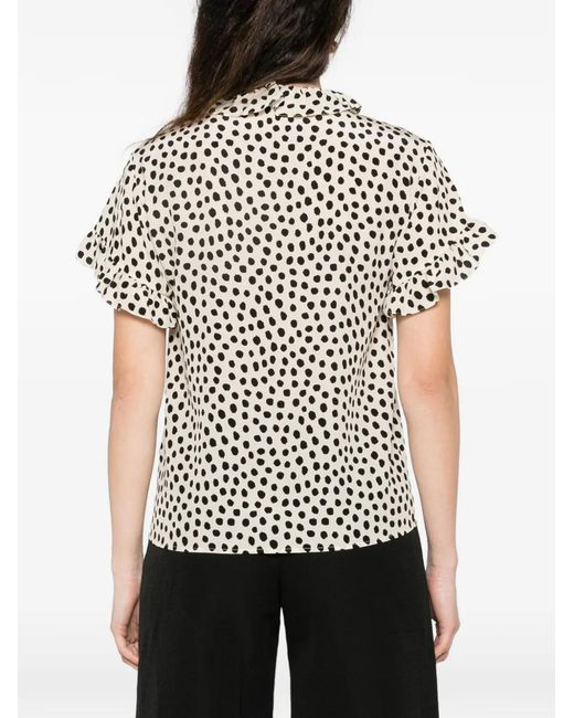 Chloé White Ruffled-Neck Blouse