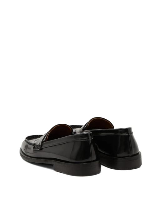 Marsèll Black Leather Penny Loafers