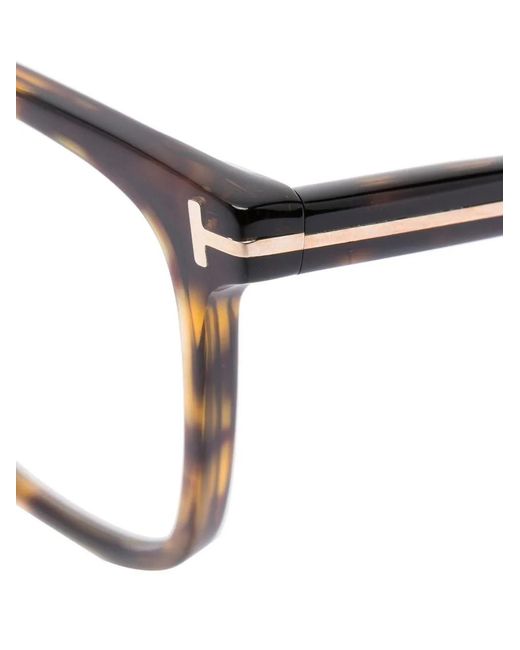 Tom Ford Brown Tortoiseshell-Effect Square-Frame Glasses