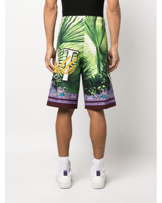 Just Cavalli Graphic-print Shorts in Green for Men | Lyst UK