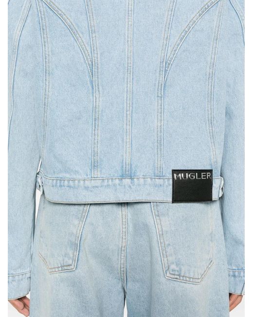 Mugler Blue Denim Jacket for men