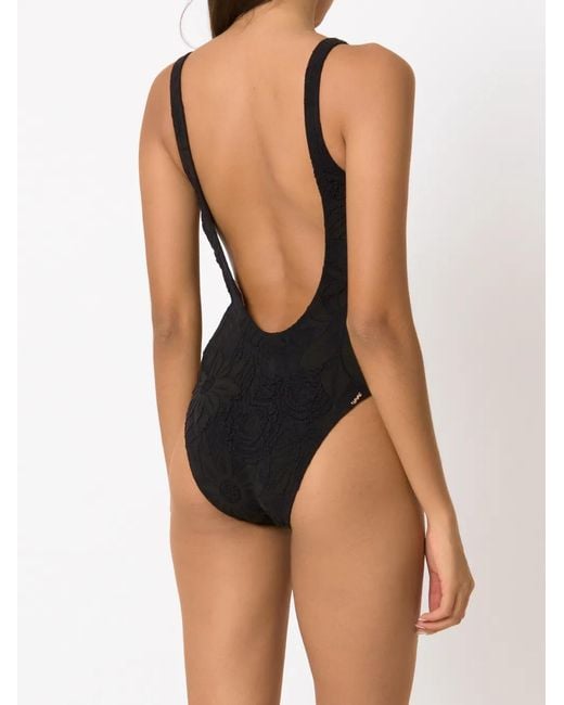 Amir Slama Black Jacquard One-Piece Swimsuit