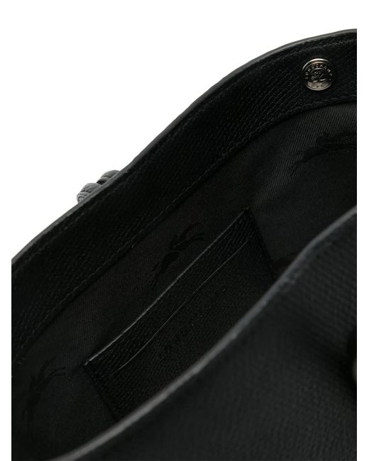 Longchamp Black Xs Roseau Leather Bucket Bag