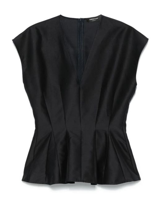 Fabiana Filippi Black Top mit Schößchen