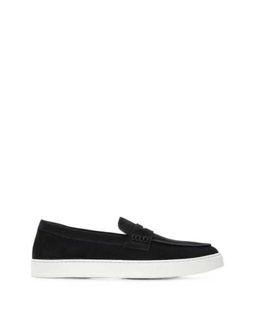 Doucal's White Suede Penny-Strap Sneakers for men