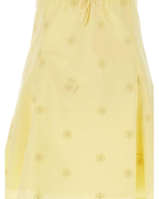 Mc2 Saint Barth Yellow Marge Floral-Embroidered Mini Dress