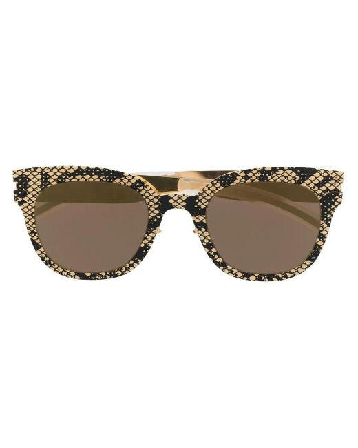 Mykita Brown Python-Print Wayfarer-Frame Sunglasses