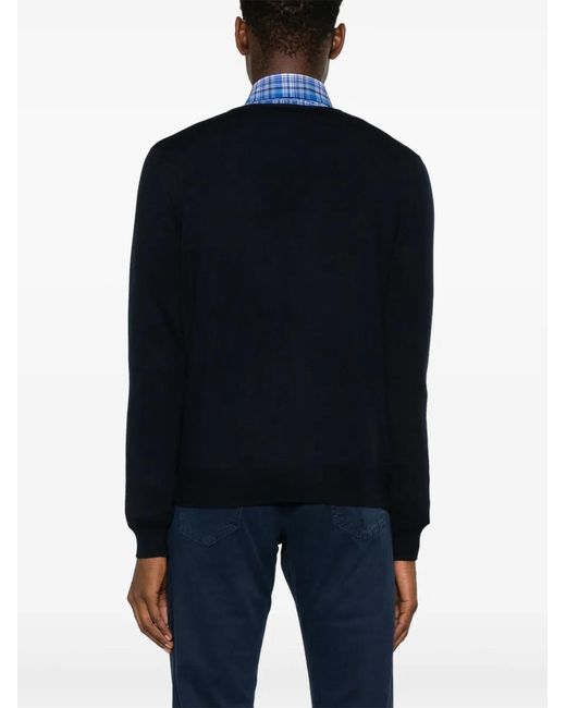 Barba Napoli Black Virgin-Wool Sweater for men