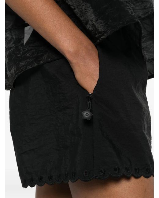 CECILIE BAHNSEN Black Short À Fleurs Et Bords Festonnés