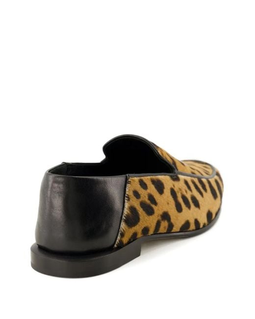 Givenchy Black Leopard-Print Leather Loafers