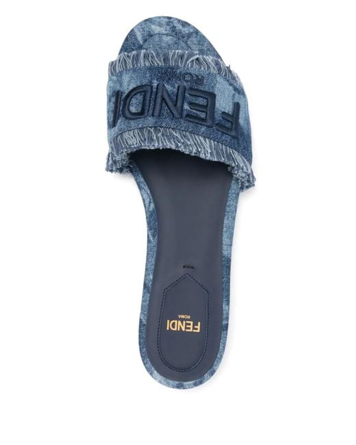 Fendi Sunshine Slides in Blue | Lyst