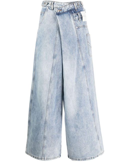 Feng Chen Wang Blue Twisted Wide-leg Jeans