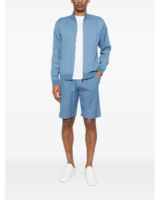 Kiton Blue Zip-Front Jacket for men