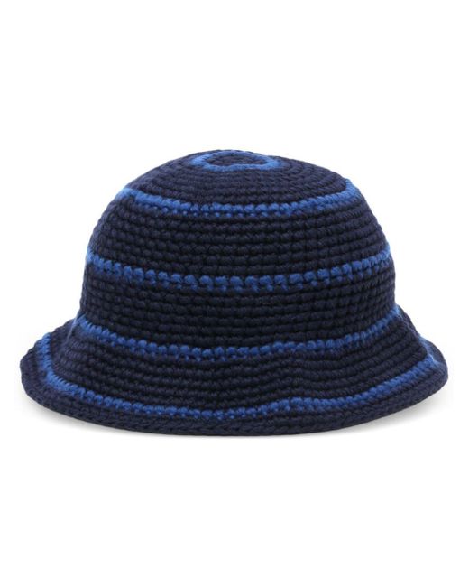 Our Legacy Blue Knitted Bucket Hat for men