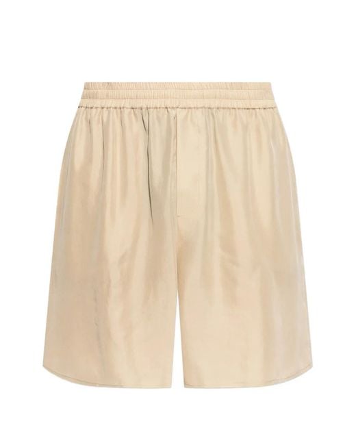 Balmain Natural Elasticated-Waistband Logo-Print Shorts for men