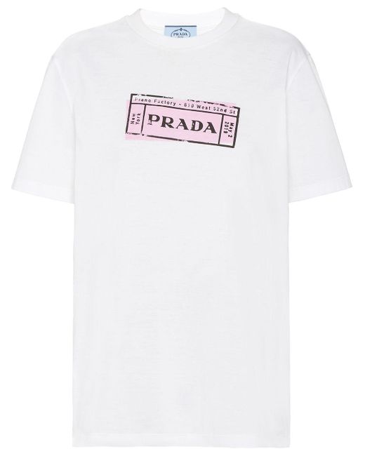 Prada White Logo Ticket T-shirt