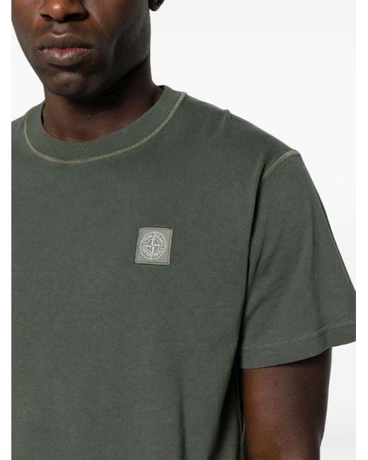 Camiseta con motivo Compass Stone Island de hombre de color Green