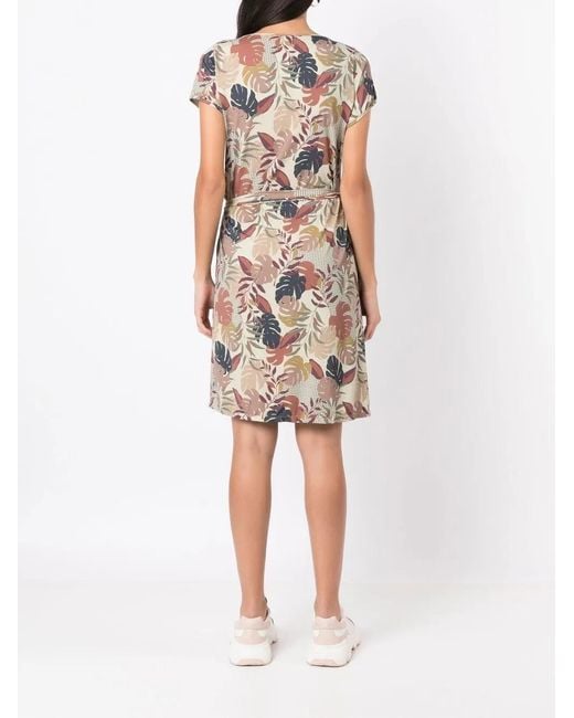 Amir Slama Natural Floral-Print Tied-Waist Dress