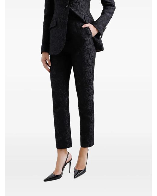 Dolce & Gabbana Black Brocade Trousers