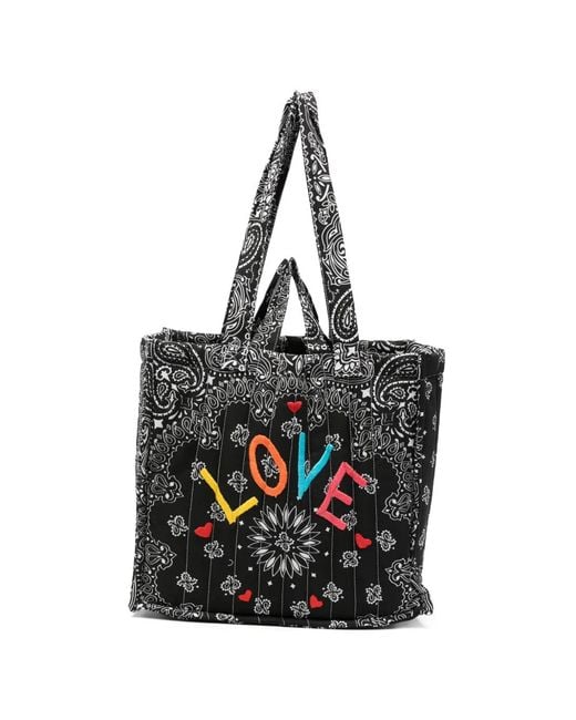 Call it By Your Name Black Paisley-Print Tote Bag
