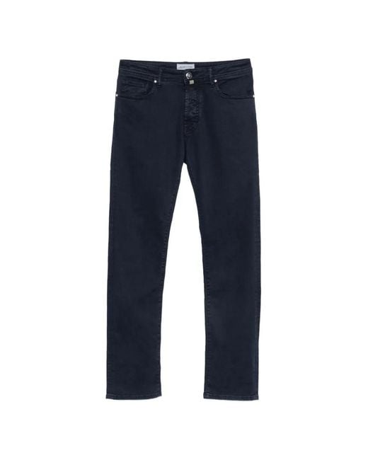 Jacob Cohen Blue Logo-Patch Slim-Fit Jeans for men