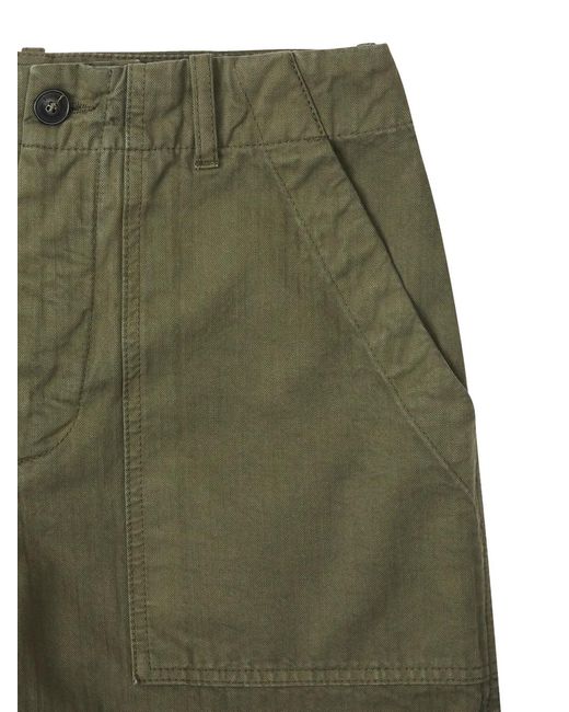 Fortela Green Jimt Patch-Pocket Herringbone Shorts