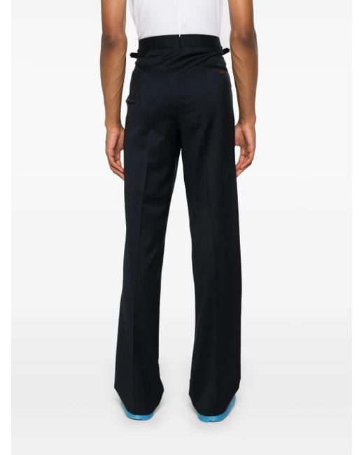 Vivienne Westwood Blue Mid-Rise Tailored Trousers for men