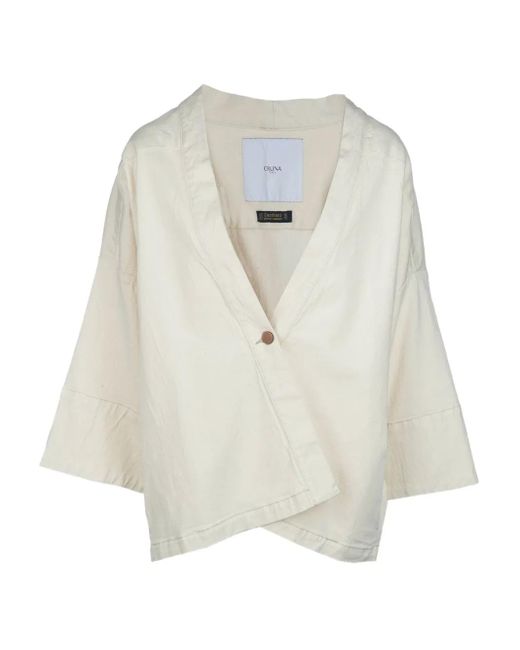 Poncho À Col V Cruna en coloris White
