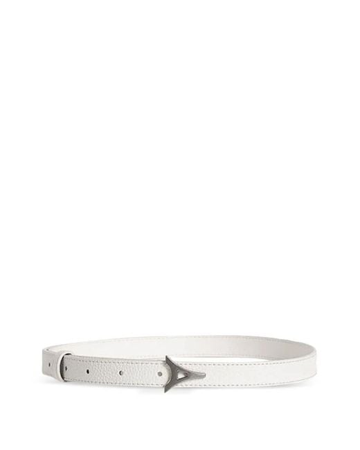 Manière De Voir White Leonie Eiffel Slim Leather Belt