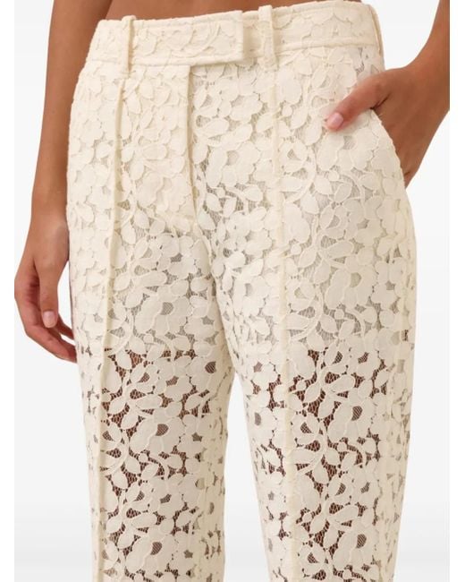 Zimmermann Natural Illuminate Lace Trousers