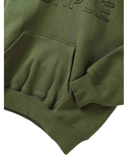 Purple Brand Green Cotton Hoodie for men