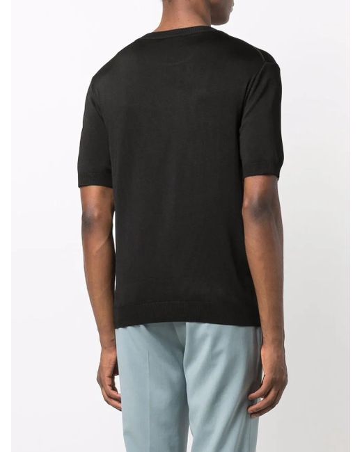 Sandro Black Knitted T-Shirt for men