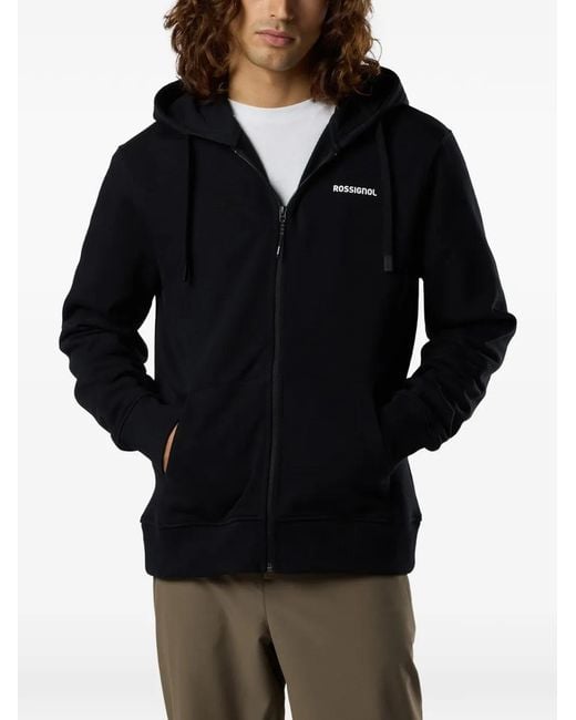 Rossignol Black Full Zip-Up Hoodie for men