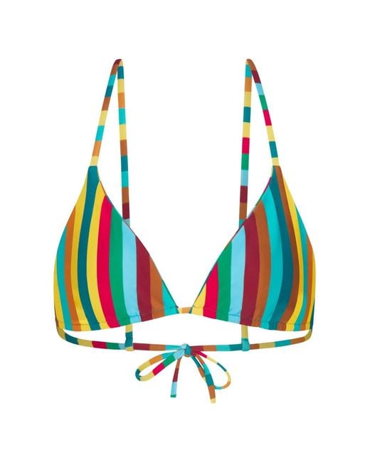 Simon Miller Blue Bwai Striped Bikini Top