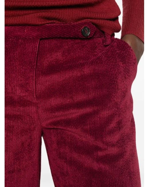 ERMANNO FIRENZE Red Corduroy-Effect Palazzo Pants