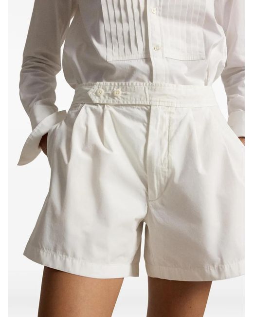 Polo Ralph Lauren レディース ホワイト プリーツ ショートパンツの