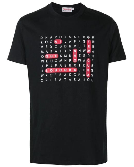 Amir Slama Black Graphic-Print Cotton T-Shirt
