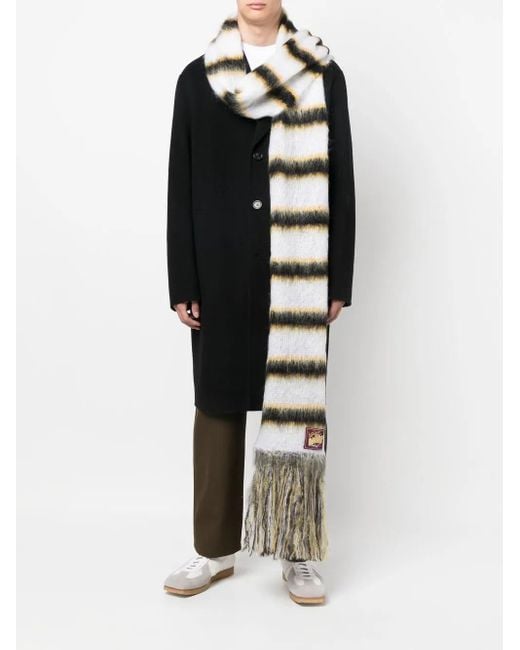 Marni White Striped Pattern Scarf for men