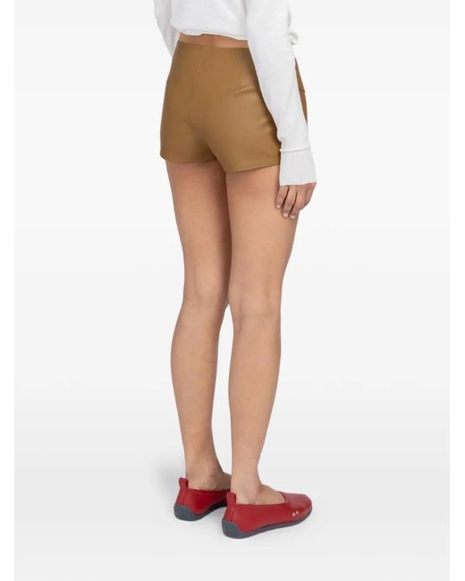 Paloma Wool White Suau Leather Mini Shorts