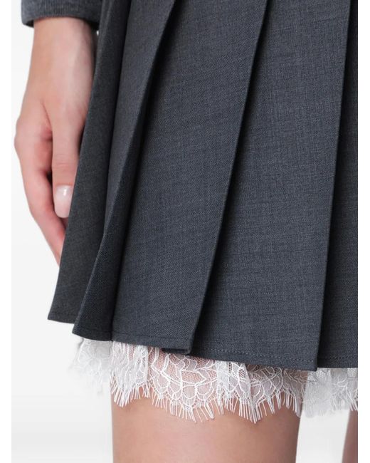 Self-Portrait Black Pleated Mini Skirt