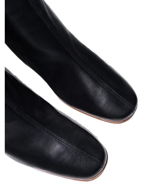 By Far Black Sofia Square-Toe Block-Heel Boots