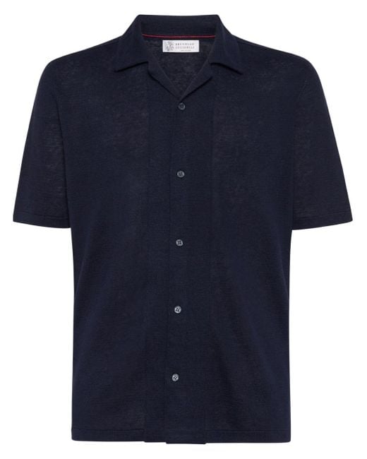 Brunello Cucinelli Hemd mit kurzen Ärmeln in Blue für Herren